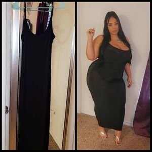 Long black sexy maxi dress